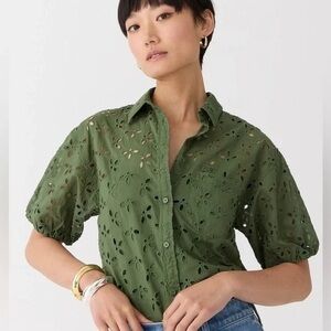 J Crew Spring Garden Top
Olive Green Eyelet
Size 2